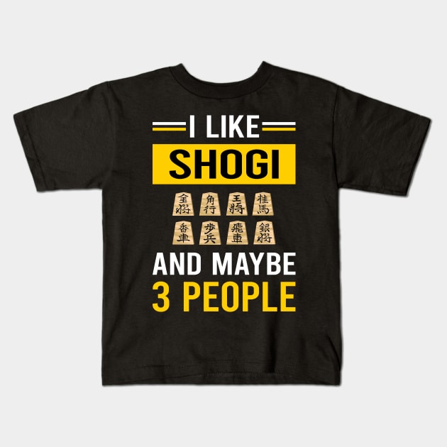 3 People Shogi Kids T-Shirt by Good Day